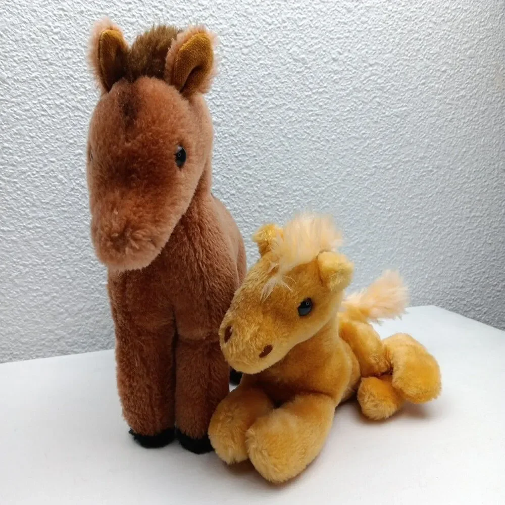 Dakin 1975 Charlie Horse & 1978 Golden Laying Colt  Plush Stuffed Animals Lot